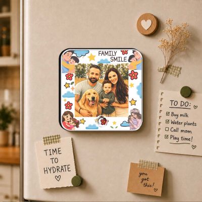 Personalized Musical Fridge Magnet with Custom Photo & Favorite Song, Rechargeable Music Player Refrigerator Magnet, Unique Gift for Couples, Family & Pet Lover